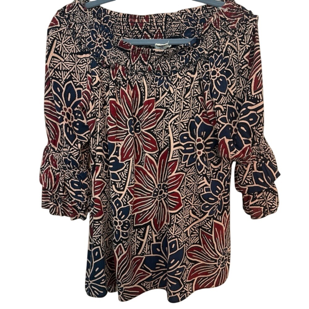 Sky and Sand Multicolor Rayon Top